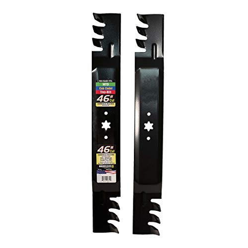 MaxPower 561544XB Commercial Mulching 2 Blade Set for 46” Cut MTD, Cub Cadet, Troy-Bilt, 742-04290-X, 942-04290-X, 942-04361, Black