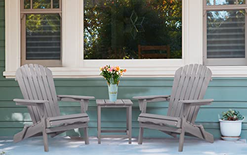 Outdoor Wooden Adirondack Patio Side Table, Cedar Wood Garden End Table, Coffee Table for Indoor or Outdoor