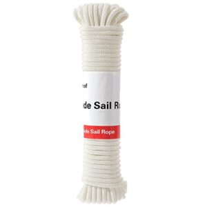 coconut sun shade sail flagpole heavy duty outdoor uv block 100% polyester braided white long rope 1/4 inch 50 feet