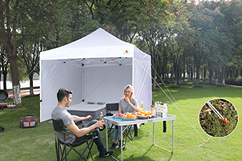 ABCCANOPY Ez Pop Up Canopy Tent with Sidewalls 10x10 Commercial -Series, White