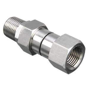 m mingle pressure washer swivel, 3/8 inch npt male thread fitting, stainless steel, 4500 psi