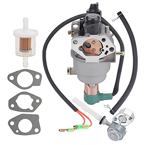 Harbot 5500 Carburetor for Wen Power Pro 56551 56680 56682 5500 6800 7000E 9000E R390 389CC 390CC 13HP Generator with Fuel Shutoff valve Line Gasket Wen Power Pro 5500 Generator Carburetor