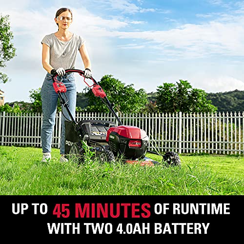 Powerworks XB 40V 21" Brushless Cordless Push Mower, Electric Self-Propelled Lawn Mower for Garden, with 4Ah Battery and Charger Included