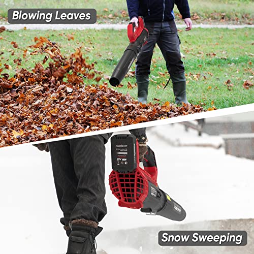 PowerSmart 20V Cordless Leaf Blower with 2PCS 1.5Ah Battery and Charger, Blowers for Lawn Care, Snow Blowing & Yard Cleaning