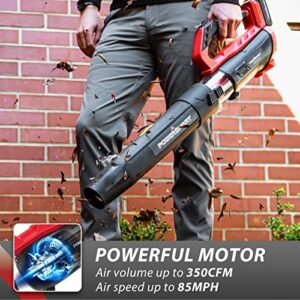 PowerSmart 20V Cordless Leaf Blower with 2PCS 1.5Ah Battery and Charger, Blowers for Lawn Care, Snow Blowing & Yard Cleaning