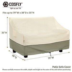 COSFLY Patio Furniture Covers Waterproof, Outdoor 3-Seater Sofa Cover Heavy Duty Fits up to 79W x 38D x 35H inches