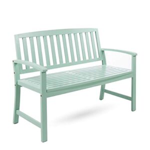 christopher knight home laurel farmhouse cottage acacia wood bench, light mint
