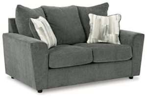 signature design by ashley stairatt casual loveseat with flared arms, gray