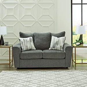 Signature Design by Ashley Stairatt Casual Loveseat with Flared Arms, Gray