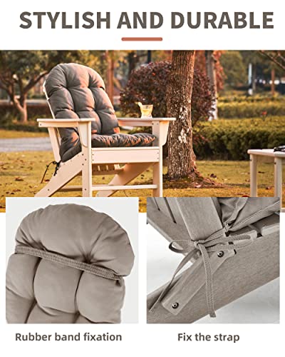 KISUN Adirondack/Rocking Chair Cushion, Waterproof, Weather-Resistant, Terrace, Doorway, Leisure Relaxation (Brown)