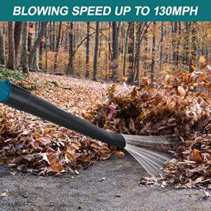 Cordless Leaf Blower - 21V 600W 250CFM 130MPH Electrical Handheld Blower with 2 Batteries & Charger, Battery Powered Leaf Blower Lightweight for Leaf, Snow, Dust Blowing