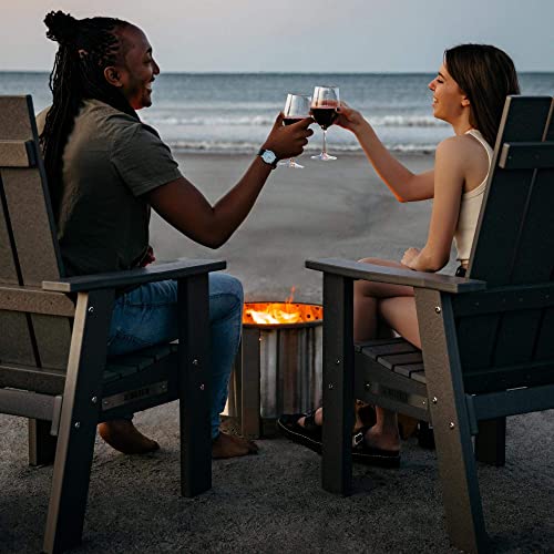 Breeo X Series Chair | Poly Lumber Adirondack Fire Pit Seat | Gray