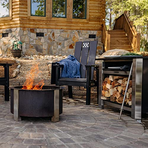 Breeo X Series Chair | Poly Lumber Adirondack Fire Pit Seat | Gray
