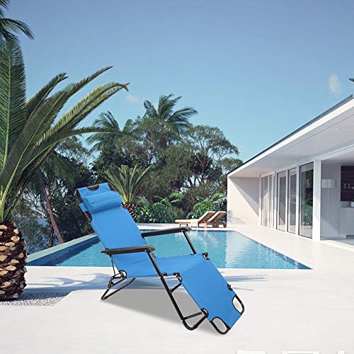 Teekland Folding Camping Reclining Chairs,Portable Zero Gravity Chair,Outdoor Lounge Chairs, Patio Outdoor Pool Beach Lawn Recliner