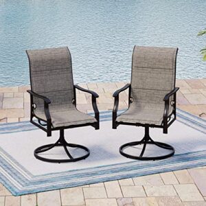 mixpatio outdoor dining swivel chairs set of 2 high back patio chairs with textilene mesh fabric for deck lawn garden