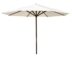heininger 1289 destinationgear classic wood natural 9′ market umbrella