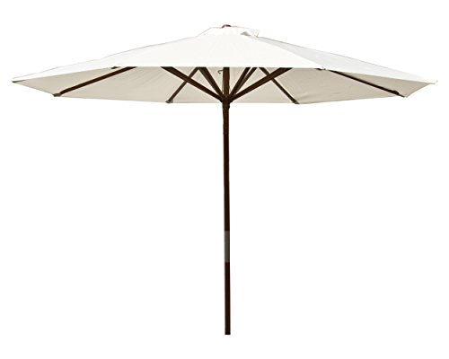 Heininger 1289 DestinationGear Classic Wood Natural 9' Market Umbrella