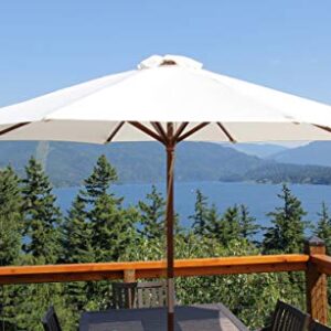 Heininger 1289 DestinationGear Classic Wood Natural 9' Market Umbrella