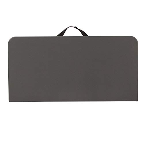 Flash Furniture 2.83-Foot Square Bi-Fold Dark Gray Plastic Folding Table with Carrying Handle