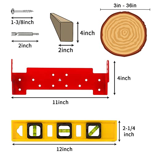 Zozen Chainsaw Mill Guide Rail Lumber Metal Brackets, 2 Pack Brackets with Level & Screws , Used for 2x4 Lumber and 3-36 inch Diameter Logs, Good Helper for Chainsaw Mill.