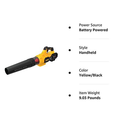 DEWALT 60V MAX* FLEXVOLT Leaf Blower, Cordless, Handheld, 125-MPH, 600-CFM, Tool Only (DCBL772B)