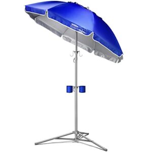 wondershade 5′ sun shade umbrella, portable lightweight adjustable instant sun protection upf 50+ – blue