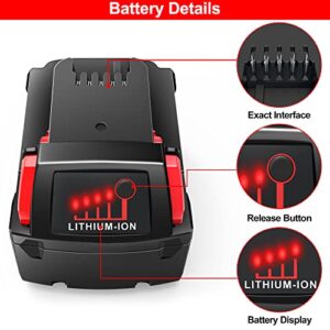 WORTHMAH 2 Pack 6.0Ah 18V M-18 Batteries Replacement for Milwaukee M18 Lithium Battery Compatible with 48-11-1815 48-11-1820 48-11-1828 ，with 1 Carpenter Pencil