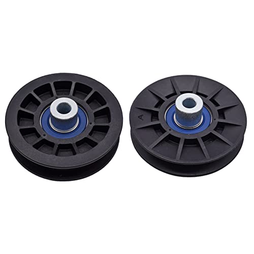 V-Groove Idler Pulley & Flat Idler Pulley Set 532194327 532194326 Replacement for Husqvarna/Poulan/Craftsman/Snapper