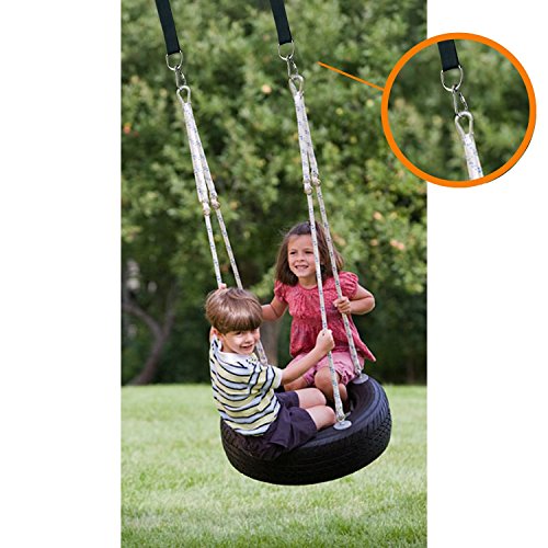 PANGAEA Tree Swing Hanging Straps Kit, 5FT/10FT/20FT/30FT, Heavy Duty Holds 2200LBS Extra Long, with Safer Lock Snap Carabiners & Carry Pouch Bag (5 FT)