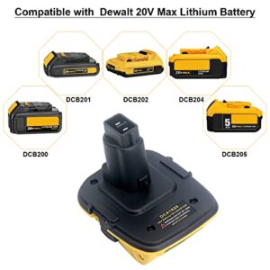 Biswaye 2-Pack DCA1820 Adapter Replacement for DEWALT 18V to 20V Battery, Compatible with Dewalt 20V Battery DCB206 DCB201 DCB609 to 18V XRP Battery DC9096 DC9098 DW9096 DW9099