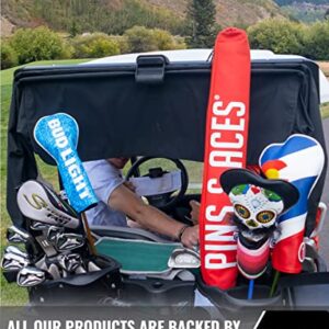 Pins & Aces Beer Sleeve 7-Can Insulated Cooler Sleeve - Stores Up to 7 Cans Discreetly in Your Golf Bag - Keeps Canned Beverages Cold While On The Golf Course - Fits in Most Golf Bags Styles & Types