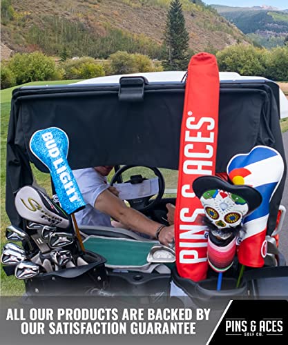 Pins & Aces Beer Sleeve 7-Can Insulated Cooler Sleeve - Stores Up to 7 Cans Discreetly in Your Golf Bag - Keeps Canned Beverages Cold While On The Golf Course - Fits in Most Golf Bags Styles & Types