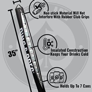 Pins & Aces Beer Sleeve 7-Can Insulated Cooler Sleeve - Stores Up to 7 Cans Discreetly in Your Golf Bag - Keeps Canned Beverages Cold While On The Golf Course - Fits in Most Golf Bags Styles & Types