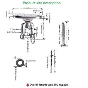 Dakzhou Stainless Steel Swing Hanger Heavy Duty 360° Silent Bearing Swing Rack, 1000LB, Gym Yoga, Sandbag, Hammock Chair, Rope Porch Swing