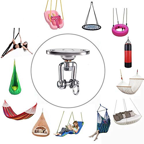 Dakzhou Stainless Steel Swing Hanger Heavy Duty 360° Silent Bearing Swing Rack, 1000LB, Gym Yoga, Sandbag, Hammock Chair, Rope Porch Swing