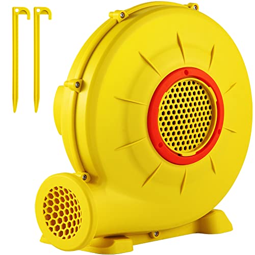 VEVOR Air Blower, 450W 0.6HP Inflatable Blower, Portable and Powerful Bounce House Blower, 1750Pa Commercial Air Blower Pump Fan, Used for Inflatable Bouncy Castle and Jump Slides, Yellow