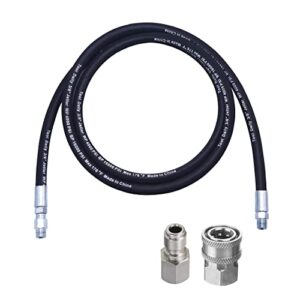 tool daily pressure washer whip hose with swivel, hose reel connector hose for pressure washing with pressure washer adapter set, 8 ft