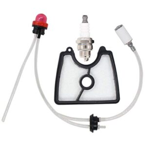 motoku 581798001 fuel line filter grommet primer bulb kit spark plug for husqvarna 125b 125bx 125bvx handheld leaf blower
