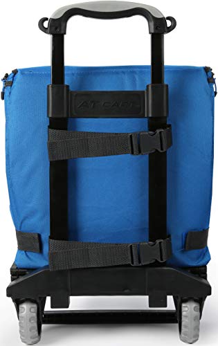 Columbia Crater Peak Wheeled Cooler - 50 Can Rolling Cooler - Blue Collapsible Cooler with Super Foam Insulation and Foldable All-Terrain Cart with Wheels