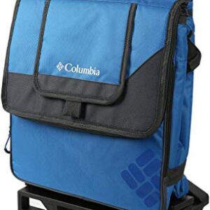 Columbia Crater Peak Wheeled Cooler - 50 Can Rolling Cooler - Blue Collapsible Cooler with Super Foam Insulation and Foldable All-Terrain Cart with Wheels