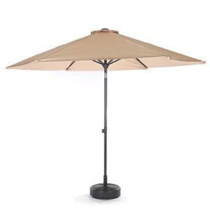 Home Zone Living 40lb Round Fillable Patio Umbrella Base Stand, 18in, Pole Holder, Water, Sand, Fits Poles Up to 1.9in(48mm) Diameter, UV Resistant, Lawn, Deck, Backyard, Garden, Spa, Pool, USA-Based