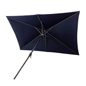 C-Hopetree Rectangular Outdoor Patio Market Table Umbrella with Tilt 6.5 x 10 ft, Navy Blue