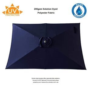 C-Hopetree Rectangular Outdoor Patio Market Table Umbrella with Tilt 6.5 x 10 ft, Navy Blue