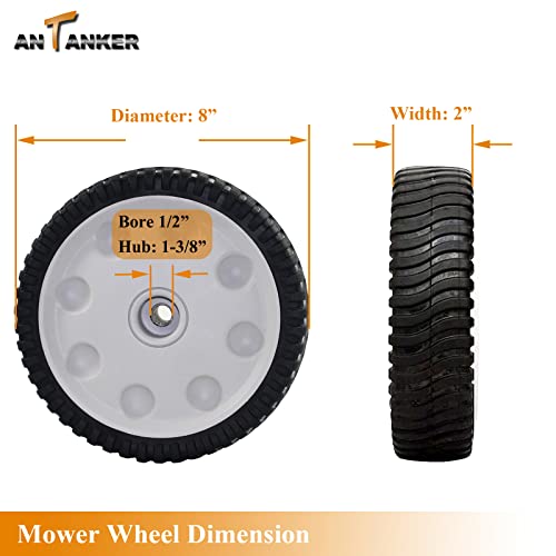 Antanker Front Drive Wheels Replaces MTD 734-04018C 734-04018 734-04018A 734-04018B for Troy Bilt Tuff-Cut 210 TB210 TB230 TB240 Self Propelled Mower/Cub Cadet Stens 205-712 Lawn Mower Set of 2