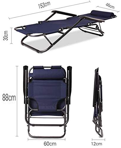 XZGDEN Lightweight Sun Lounger Reclining Folding Gravity Bed Headrest Garden
