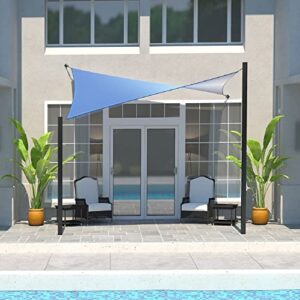coolaroo 95% uv block dualshade outdoor sun shade sail with hardware kit, 12′ square, santorini