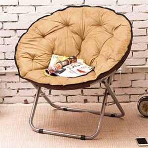 xzgden lightweight moon chair/lounger chair/lunch break fold chair/backrest chair/sun chair single (color : khaki)