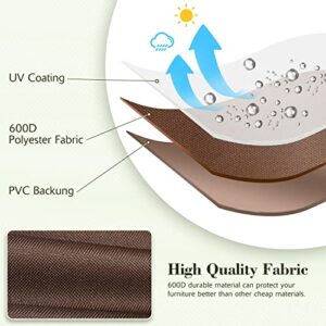 BRIVIC Patio Furniture Covers Waterproof for Sofa, Outdoor loveseat Covers Fits up to 58W x 32.5D x 31H inches, Brown