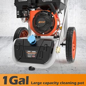 AIVOLT Gas Pressure Washer, 3500 PSI 2.5 GPM Gas Powered Pressure Washer Heavy Duty Power Cleaning Machine Gasoline High Pressure Cleaner with Soap Tank and 5 Quick-Connect Nozzles
