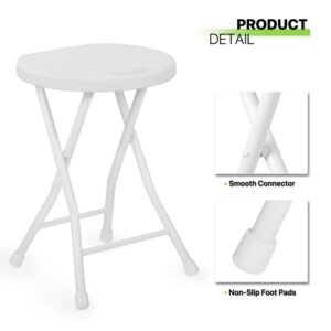 Magshion Foldable Stool with Handle Indoor Outdoor 6 Pack Backless Folding Stool 230lbs Capacity, 18 Inch White